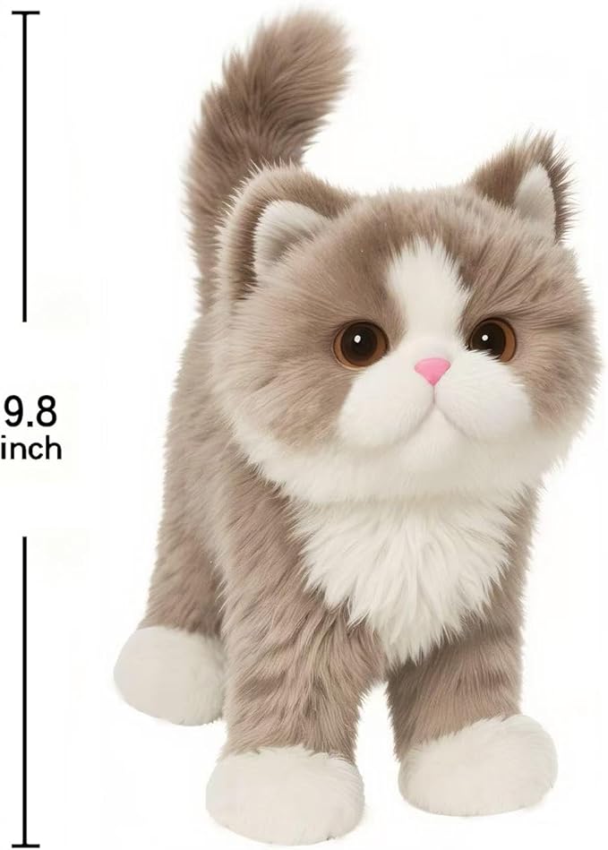 Brown Cat Stuffed Animal – Cute cat Plush Toy for Kids & Adults – Birthday Surprise & Room Decor –A Cuddly Companion for Everyday hugs and Bedtime