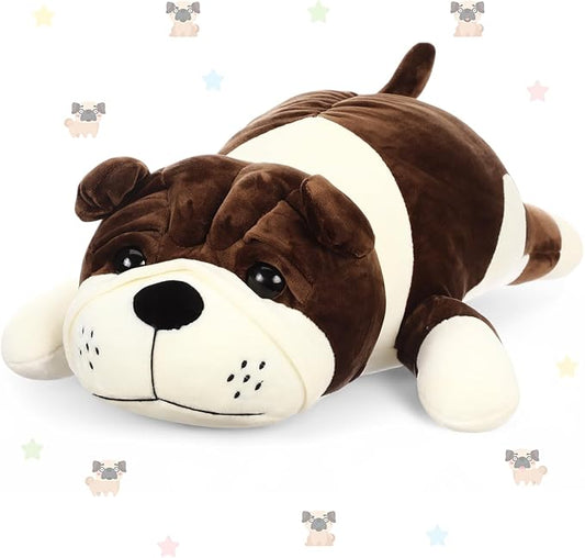 17.7" Huggable Dog Plush, Cute Stuffed Animal, Soft Adorable Cuddle Companion for Kids, Christmas Birthday Plush Pillow Gift for Boys and Girls