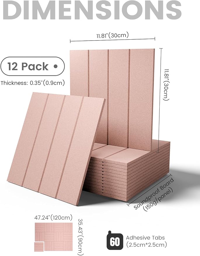 Fluxynara 48" x 36" Large Felt Bulletin Board, Pink | 12 Pack Cork Board Alternative with 60 Safe Adhesive Tabs, Pin Boards for Wall Decor, Home, Office, Classroom,Dorm