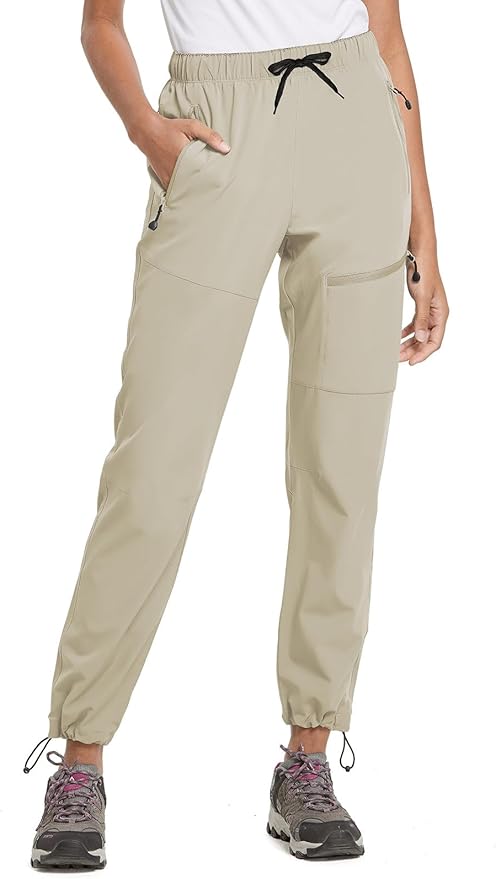 baleaf Women's Hiking Pants Quick Dry Lightweight Water Resistant Elastic Waist Cargo Pants for All Seasons