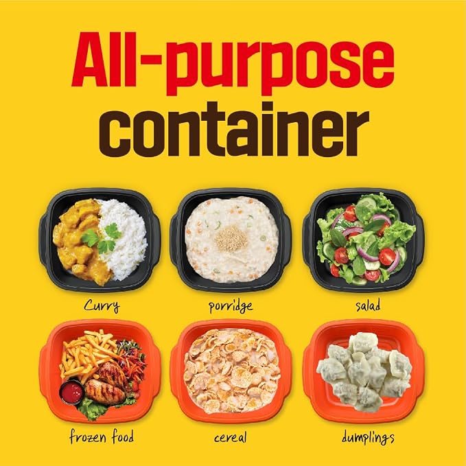 Seoul Ramen Hybrid Cooker | Microwave Ramen in 6 Minutes | Perfect for Korea Ramen, Small Kitchen, or Office | Dishwasher-Safe, Microwaveable, BPA-Free (6 Pack) (Orange)