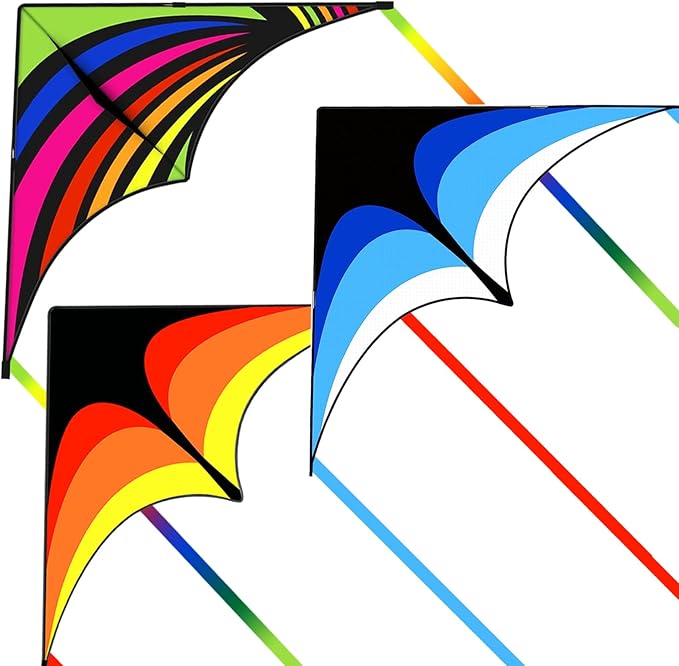 Mint's Colorful Life Delta Kite for Kids & Adults, Extremely Easy to Fly Kite for Beach Trip, Best Kites for Beginners, 300ft String Handle Included