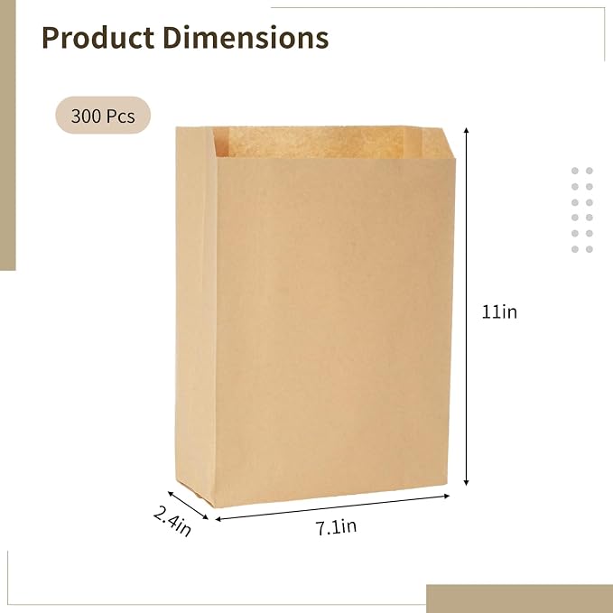 300 Pcs Feminine Hygiene Disposal Bags - 7 X 11 Inch Sanitary Napkin Disposal Bags, Tampon Bags Disposal for Bathroom, Waxed Kraft Hygiene Liner Bags, Business Restroom Personal Dispensers Bags