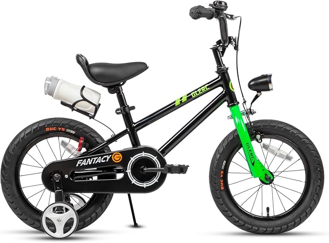 Glerc Fantacy Kids Bike, 12-20 Inch Children Bicycle for 2-13 Years Old Boys Girls, Kids Bicycle with Water Bottle Holder & Headlight & Training Wheels, Multiple Colors