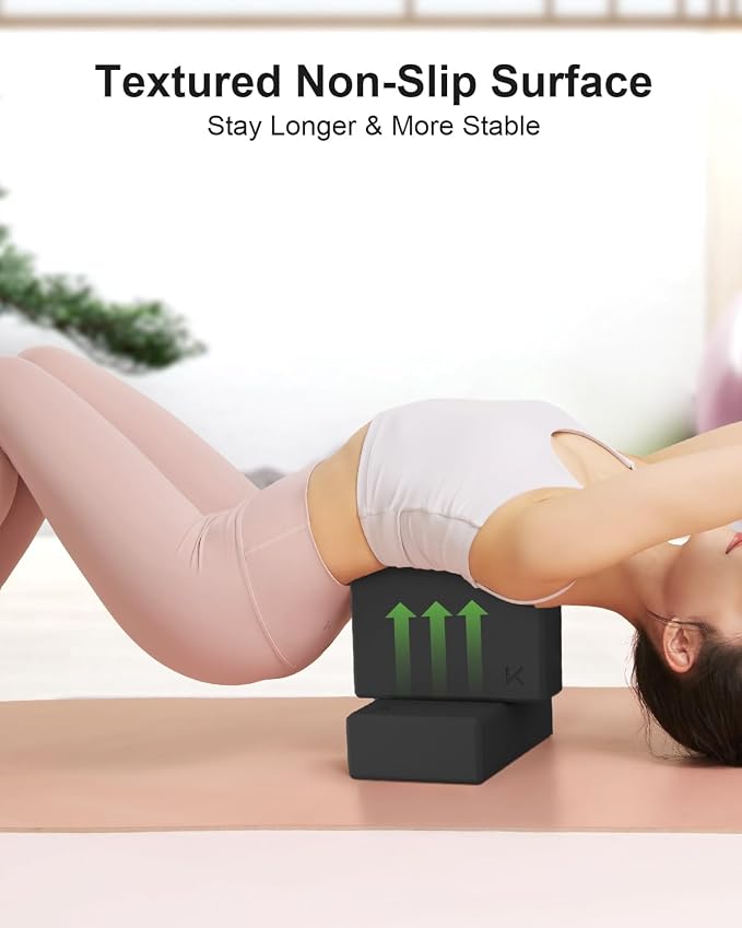 KEEP Yoga Block, High-Density EVA Foam 2 Pack Yoga Block with Non-Slip Textured Surface, Supportive, Lightweight - Ideal for Yoga