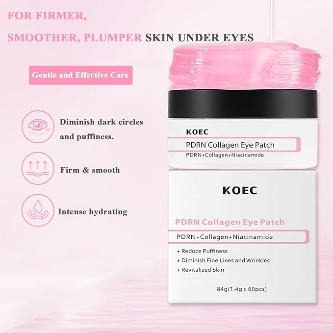 SHEEYOON Collagen Eye Patch 30 Pairs, Under Eye Patches with PDRN, Collagen & Niacinamide, for Puffy Eyes Dark Circles and Fine Lines Smoothing Skin Treatment