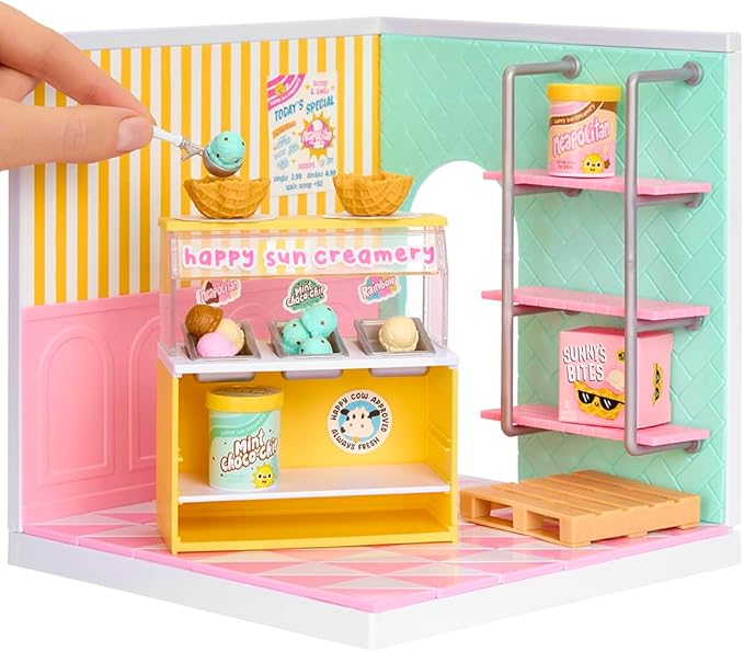 MGA's Miniverse Make It Mini Spaces Ice Cream Shop, Building Set, Customize, DIY Crafts, Rooms, Hobby, Collectors, Display, Gifts, 8+