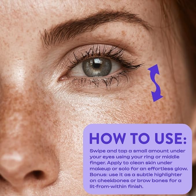 PowerGlow Under-Eye Brightening Balm, Firming & Hydrating Eye Balm with Niacinamide, Vitamin C, Caffeine & Peptides, Lightweight Glow Booster for Radiant Eyes, Hydration Boost, 0.35 oz