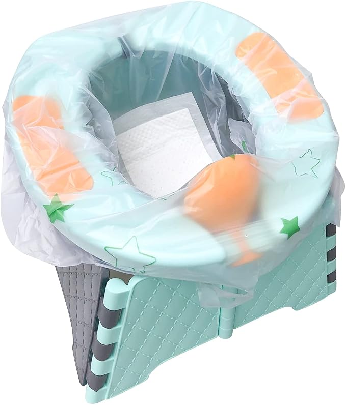 Potty Chair Liners, Portable Disposable Potty Liner Bags for Universal Potty Training Toilet Seat, Toddler Outdoors Travel Baby Toilet Liners - 60 Pack