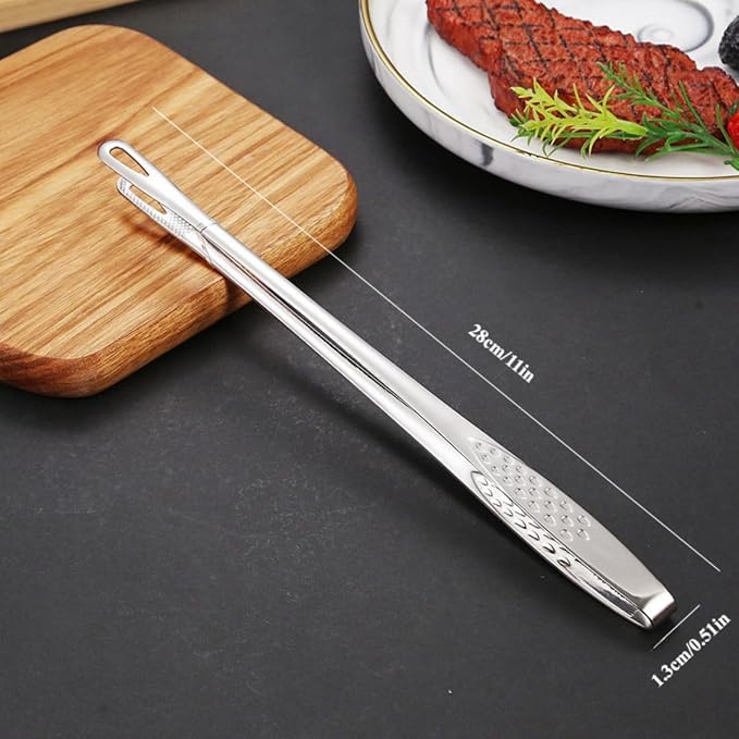304 Stainless Steel Korean BBQ Scissors and Tongs Set,korean curve shape shears for kitchen use 9.45 inch Scissors(Black+Red) +(9.45+11) inch Tongs 4 in 1 Utensil set for Cooking
