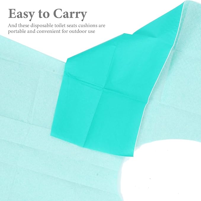 Toyvian 10pcs Disposable Toilet Seat Covers for Travel and Potty Training, Waterproof Pe Material, Extra Large 63x65cm Fully Covered Pads, Individually Wrapped Portable Bathroom