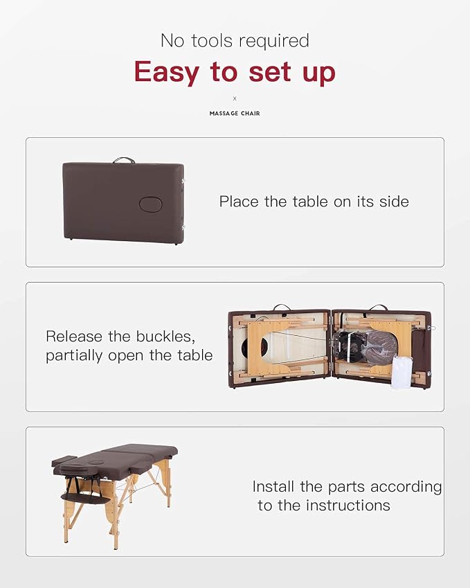 BestMassage Massage Bed Portable Massage Table 2 Folding Lash Bed Height Adjustable 24 Inch Wide Spa Table with Non-Woven Bag for Spa Footmassage Facial CareSpa Tattoo