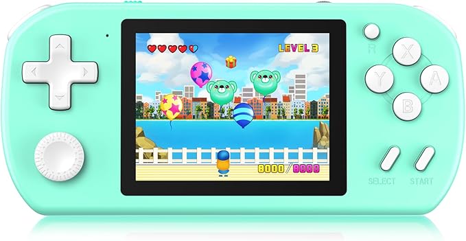Handheld Games for Kids Built-in 218 Video Games, Portable Kids Travel Toys for Ages 4-13 with Rechargeable Battery 3.0" HD Screen, Mini Gaming Player Birthday Gifts for Boys Girls (Cyan)