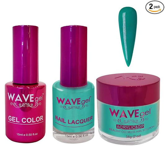 WAVEGEL Soak-Off Gel, Nail Lacquer & Acrylic/Dip Powder Matching Set - Princess Collection - #56 Ocean Eyes