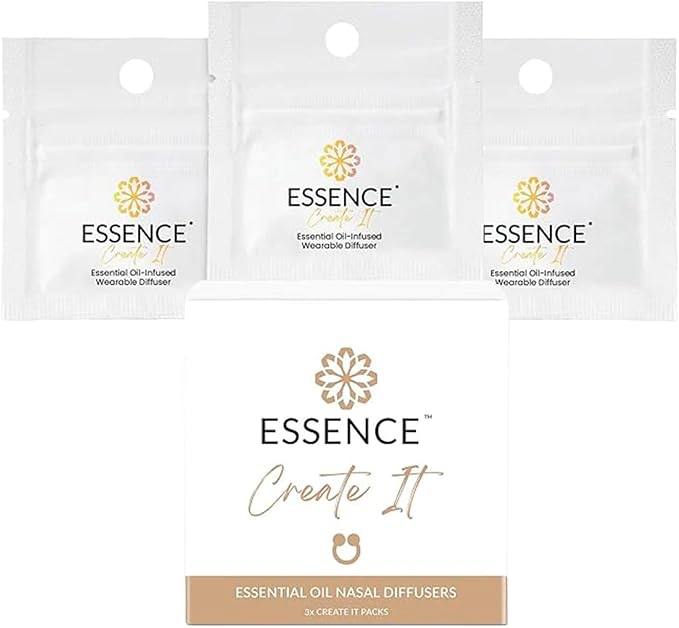 Essence Nasal Diffuser Ring | Solid Scents Essential Oils | Aromatherapy Nose Ring | Personal Scent Clip for Travel, Work & Everyday Use | Made in USA | Create It | 3 Pack