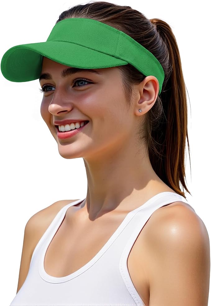 American Trends Sun Visor Hat for Women, Lightweight Quick-Dry Sport Visor | Adjustable fit, Ideal for Golf Tennis & Outdoor Sports, Sweat-Wicking Fabric, Ponytail-Friendly, Wide Brim for Sun Protection