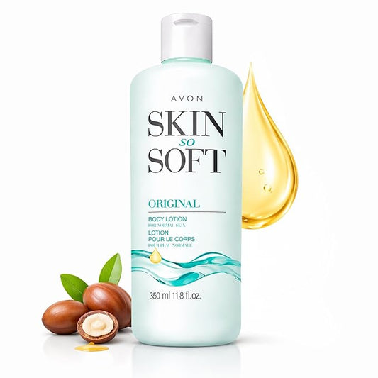 Avon Skin So Soft Original Body Lotion for Women, Paraben-Free Moisturizing Hand and Body Lotion for Dry Skin with Jojoba Oil, Non-Greasy Lightweight Body Moisturizer, 24-Hour Hydration, 11.8 fl oz