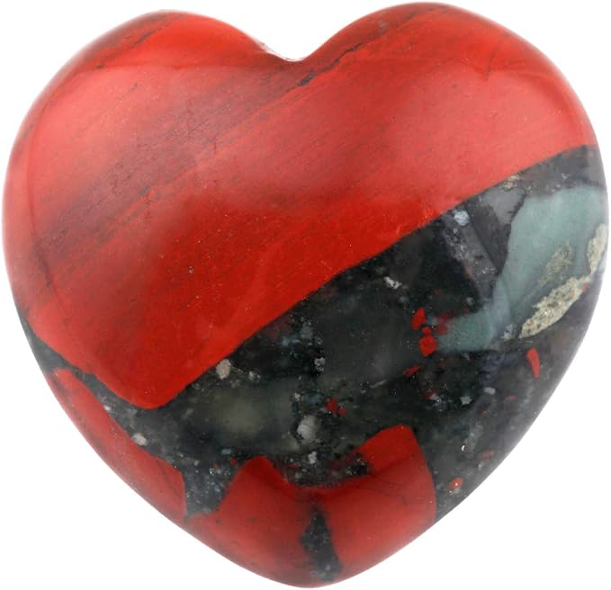 SUNYIK Assorted Natural Gemstones Carved Puff Heart Pocket Stone Set, Healing Palm Crystal Set for Christmas, Pack of 8(1")