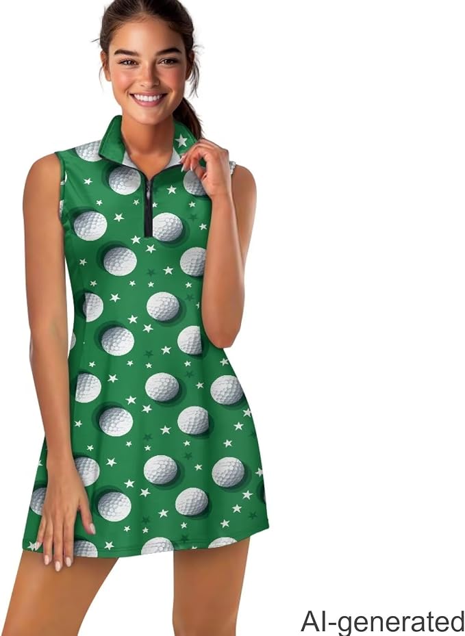 Golf Dress Tennis Dresses for Women with Built in Shorts and Pockets Sleeveless Athletic Dress Workout Dress