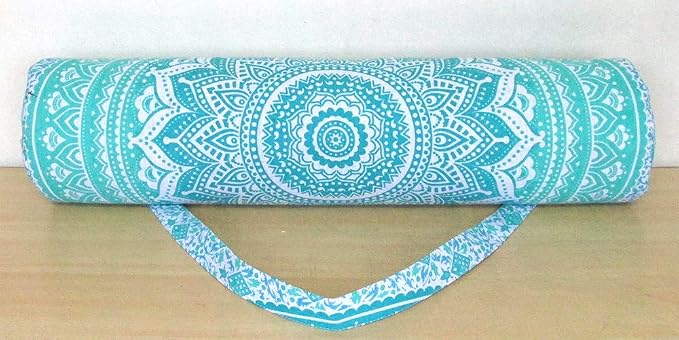 INDIAN CRAFT CASTLE ICC Yoga Mat Bag Carrier Full-Zip Exercise Yoga Mat Carry Bag for Women Men with Multi-Functional Storage Pockets and Adjustable Shoulder Strap 26X6 Inches