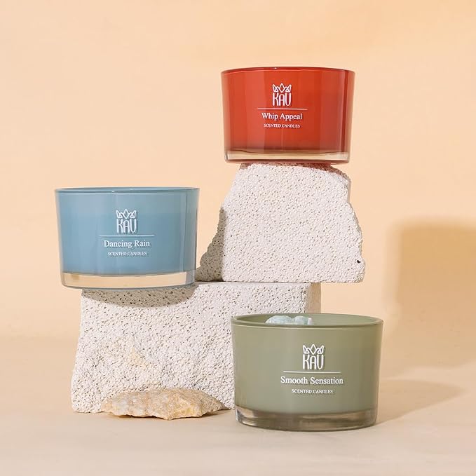 Scented Candles 85g – KAV Forbidden Passion Home Decor Natural Aromatherapy Premium Scent Candle for Home Women Men, Soy Wax and Essential Oils (Sandalwood)