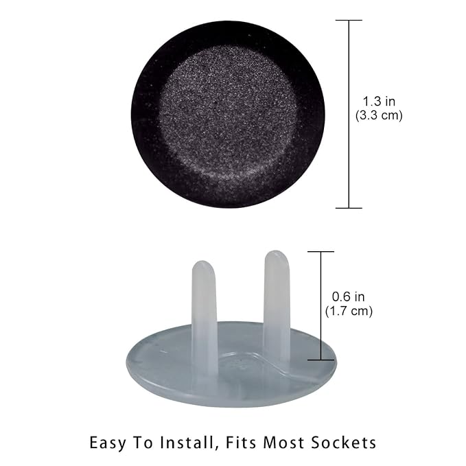Pure Black Color Outlet Covers Baby Proofing Safe & Secure Electric Plug Protectors | Sturdy Childproof Socket Covers for Home & Office | Easy Installation | Protect Toddlers & Babies