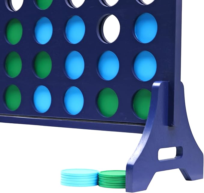 Tailgating Pros Premium Navy Giant Four in a Row with Carrying Case - Jumbo Oversized Outdoor Yard Game - Connect Multiple Pucks in a Row to Win - Many Puck Colors Available!