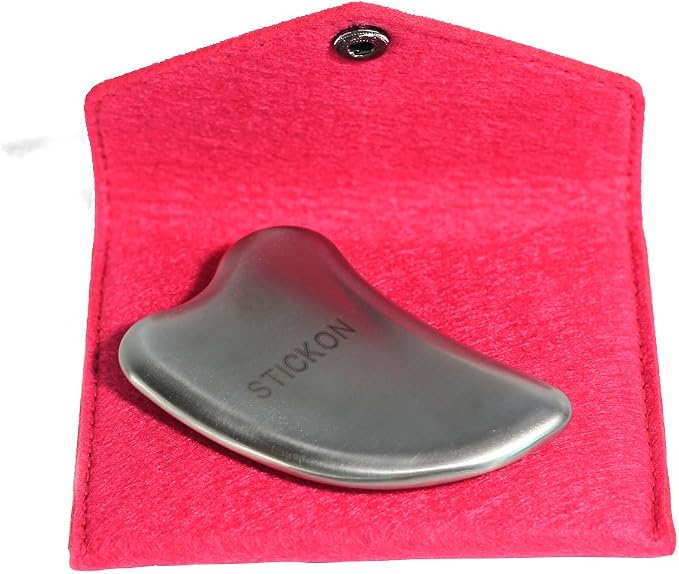 STICKON Stainless Steel Gua Sha Scraping Massage Tool - IASTM Tools Great Soft Tissue Mobilization Tool Design to Reduce Neck, Shoulder, Back and Muscle Pain (Heart Shape)