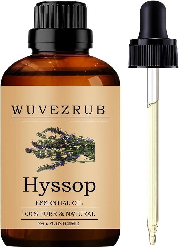 Hyssop Essential Oils, 120ML Pure and Natural Essential Oil for Aromatherapy Diffuser - Hyssop /4 Fl Oz