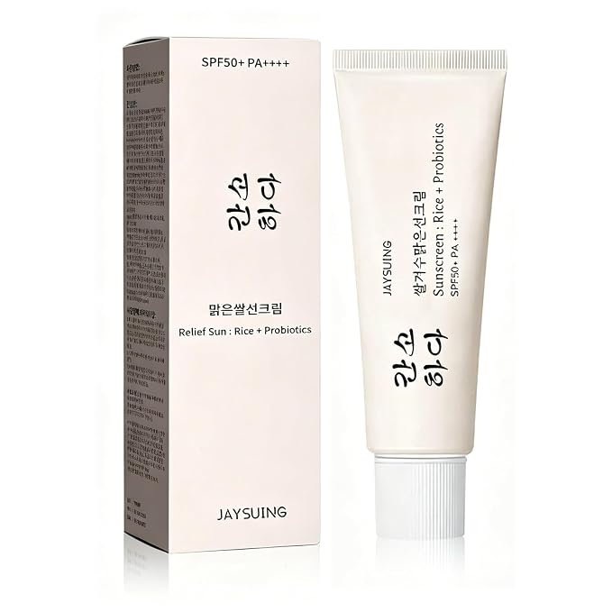 Relief Sun Organic Sunscreen SPF50 Rice Probiotics PA++++ Korean Sunscreen | Relief Sun Sunscreen SPF50+ for All Skin Types&UV Defense, Nourishing Skin Protection, Moisturizing Skin Care 1.7 fl oz/50 ml