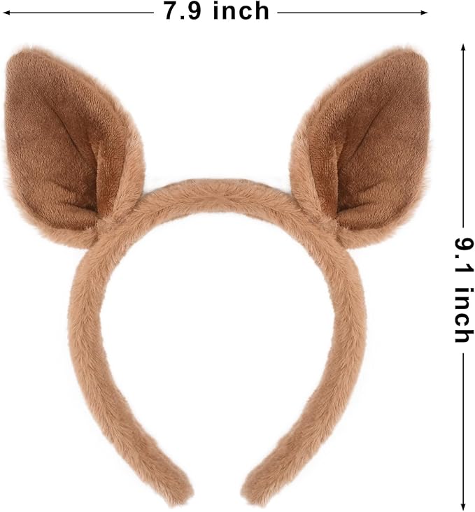 Plush Animal Ears and Horns Headband-Halloween Christmas Festival Theme Party Animal Cosplay Costume Headbands