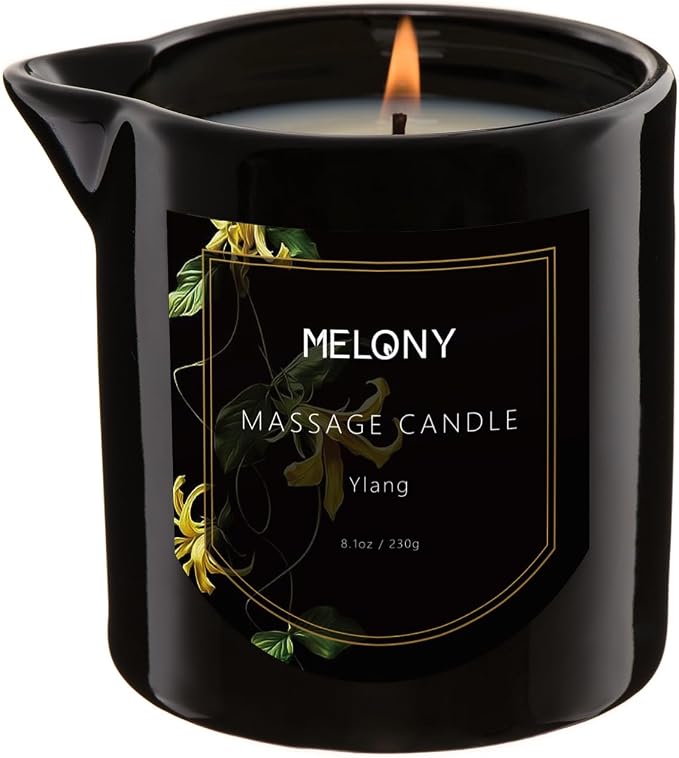 MELONY Massage Candle | Gentle Softening for Nourished, Hydrated, Balanced Skin | 230 g / 8.1 oz (Ylang)