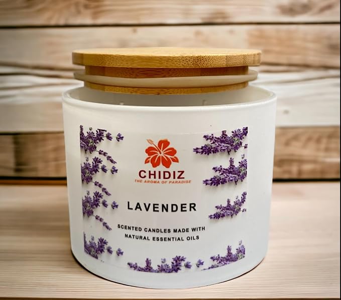 Lavender Soy Scented Candles | Large 1 Wick Jar Candle | Up to 45 Hours Burning Time | Relaxing Aromatherapy Candles | Housewarming Gift for Women and Men (Medium, Lavender)