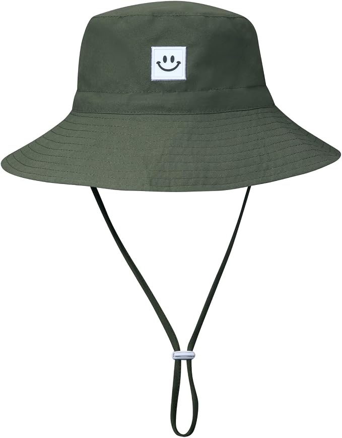 MaxNova Baby Sun Hat Smile Face UPF 50+ Toddler Bucket Hat for Boys Girls 0-7 Years