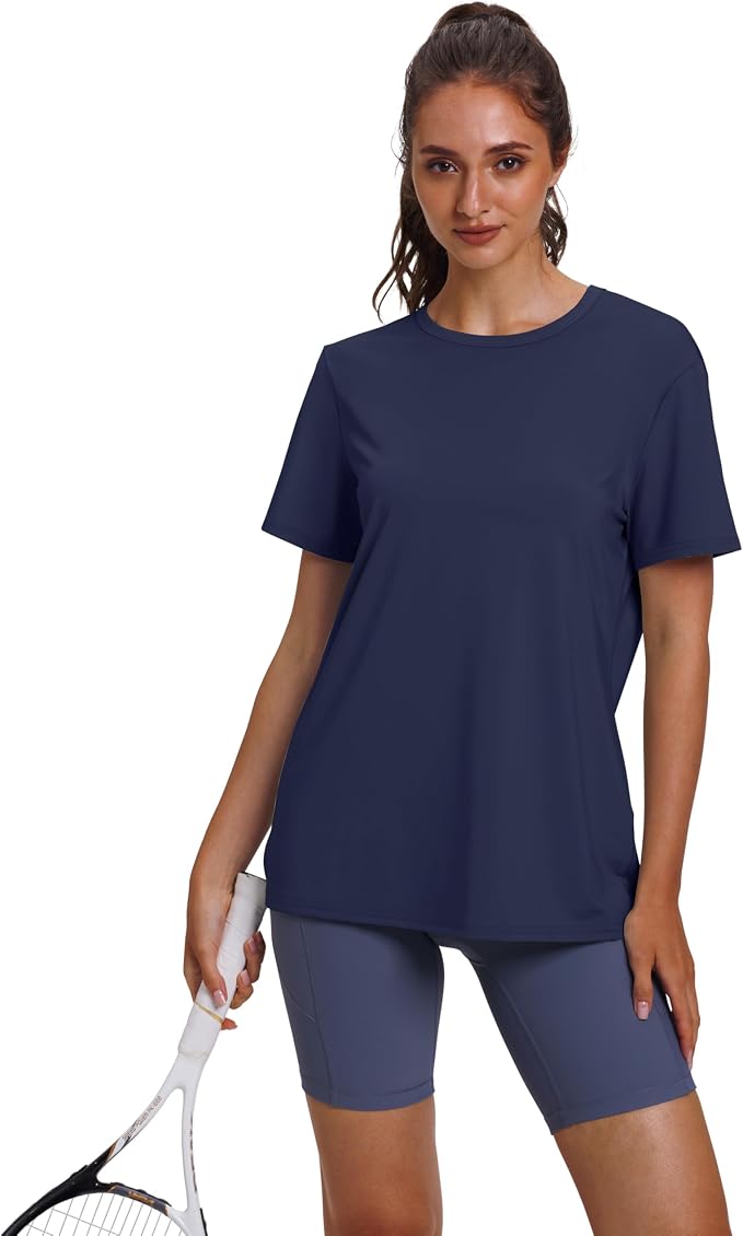 OFEEFAN Workout Tops for Women UPF 50+ Breathable Quick Dry Loose Fit T Shirt Outdoor Yoga Running Hiking Gym Tee Top