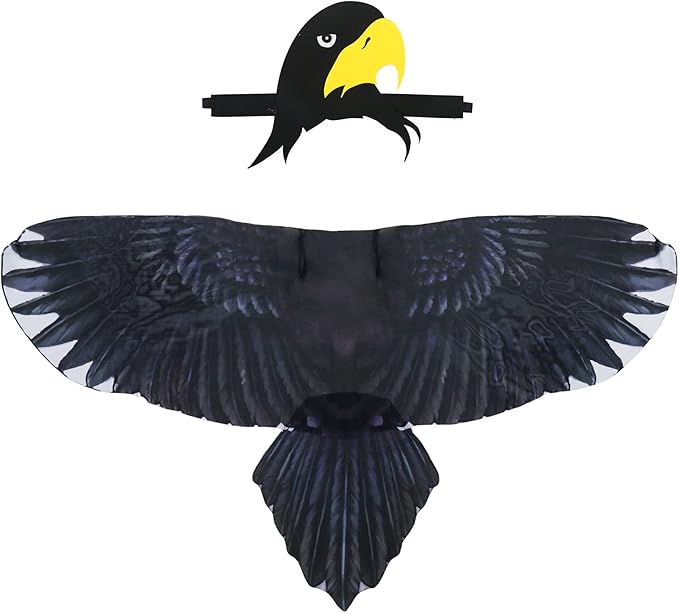Bird-Costume-Parrot-Wings for Kids with Bird Headbands, Boys Girls Eagle Dress-up Cape Halloween Party Favors Gifts