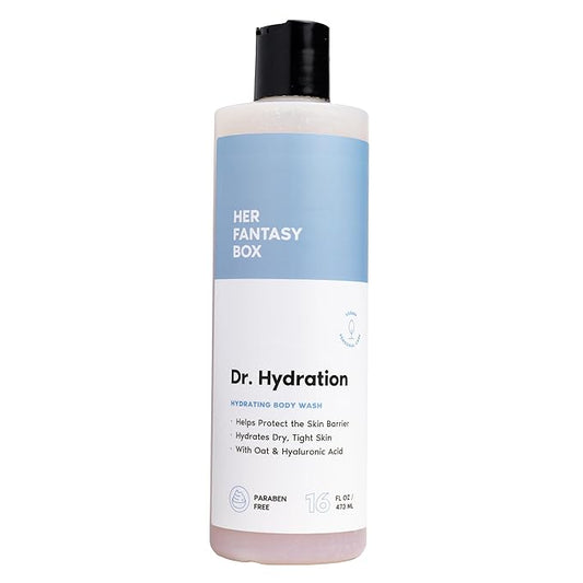 Her Fantasy Box | Dr. Hydration Moisturizing Body Wash – Ultra-Hydrating Cleanser with Hyaluronic Acid & Aloe, Gentle Daily Wash for Soft, Smooth-Feeling Skin, Vegan & pH Balanced (16 oz)