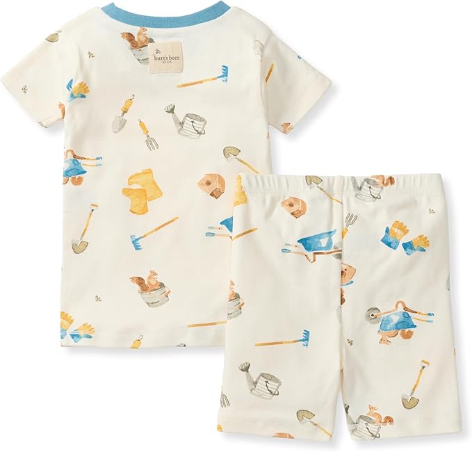 Burt's Bees Baby Unisex Pajamas, Short Sleeve Tee and Shorts 2-Piece PJ Set, 100% Organic Cotton