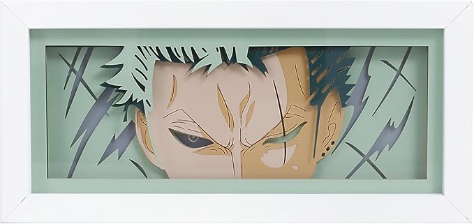 Anime LED Light Box, Manga Shadow Box Frame, Paper Cut, Table Lamp for Anime Enthusiasts, RGB Multi Color, Night Light for Room Decor, Unique Anime Desk Decor (Zore)