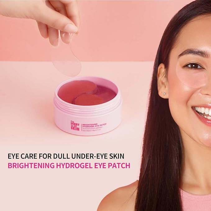 I'M SORRY FOR MY SKIN Brightening Hydrogel Eye Patch, Korean Skincare Under Eye Treatment for Puffy Eyes & Dark Circles, Anti-Wrinkle Antioxidant Self Care Gifts for Women 60EA/90g