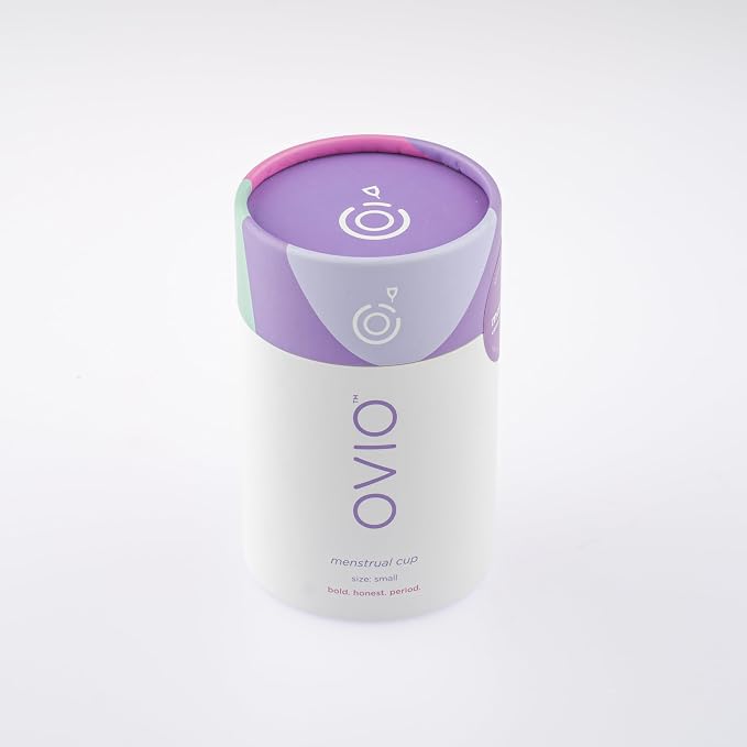 OVIO Menstrual Cup - Reusable Soft and Flexible 100% Medical Grade Silicone Cup with Travel Pouch - Leak Free and Reliable with Size Replacement Guarantee