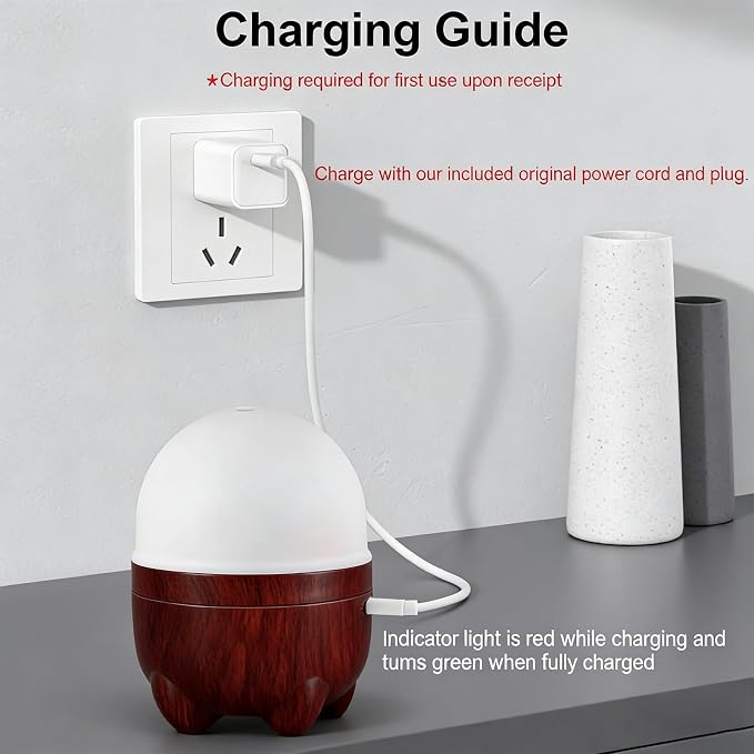 Marchred 150ml Cordless Essential Oil Diffuser with 7H Rechargeable Battery-Powered, Small Aromatherapy Diffuser and 7 LED Color Light for Home Desk Bedside and Travel