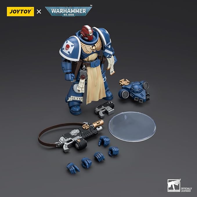 YIZRIO JoyToy Warhammer 40K Ultramarines Sternguard Veteran Sergeant 1:18 Scale Action Figure Mecha Joy Toy Collection Model 4.76 inch