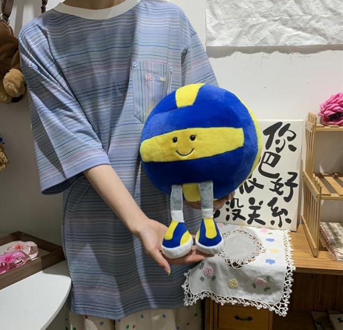 13.7" Cute Football Plush Toys Soft Stuffed Sport Throw Pillow Plush Ball Gift for Kids Birthday and Christmas Decoration (Volleyball)