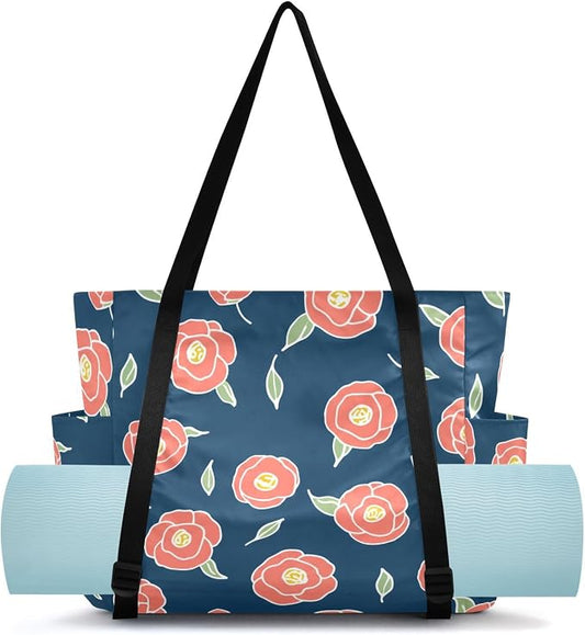 MCHIVER Yoga Bag for Women Men Large Yoga Mat Bag with Adjustable Strap Workout Bags Totes for Pilates Yoga Travel