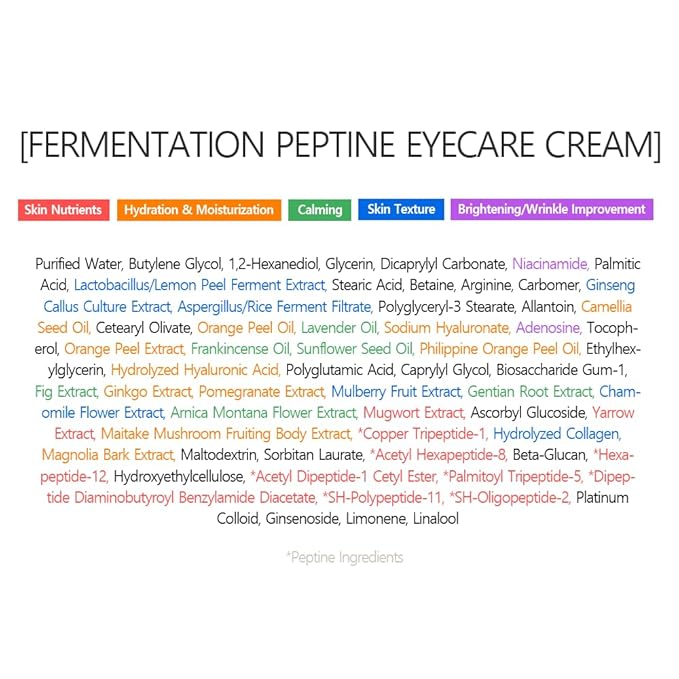 SWANICOCO Pregnancy Safe Fermentation Peptine Eye Care Cream Under Eye Cream with 8 Peptides and Niacinamide, Anti Aging Eye Cream for Wrinkles & Crows Feet Korean Skincare 20ml 0.68 Fl Oz