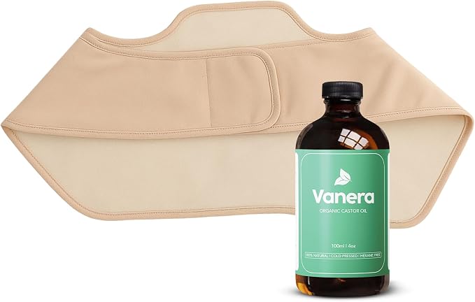 Castor Oil Shoulder Pack wrap – 100% Certified Organic Castor Oil, Shoulder Wrap with Reusable Cotton Design & Adjustable Straps