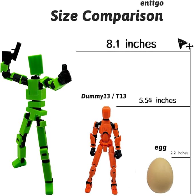 (Assembly Completed) 3D Printed Enlarge Body Size 8.13-inch Action Figure Lucky20, Full Body Mechanical Movable Toy, Multiple Accessories, Desk Decoration (Green)
