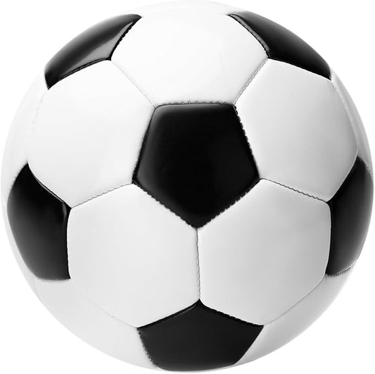 INPODAK Toddler Soccer Ball Size 3 Black and White Classic Balls for Kids 2-8 with Pump, Mesh Bag and Gift Box for Birthdays, Christmas, and Parties