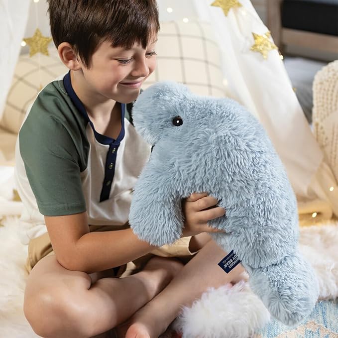 Vermont Teddy Bear Manatee Stuffed Animals - Ocean Stuffed Animal, Gray, 18"
